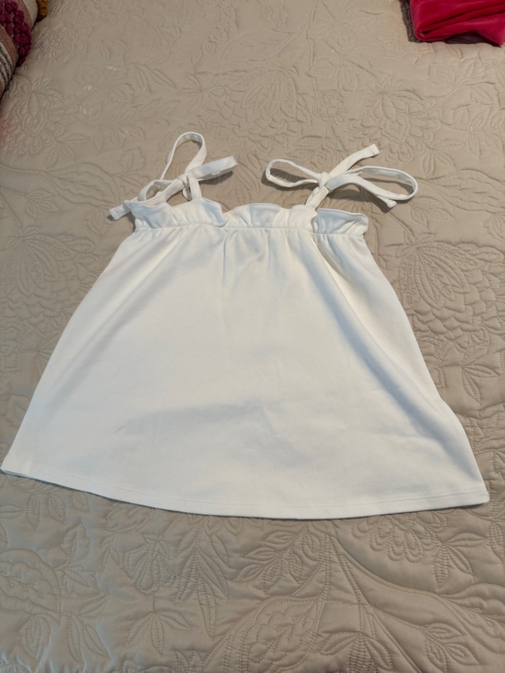 The Beaufort Bonnet Company White Tie-Strap Summer Tank Top sz.8 EUC